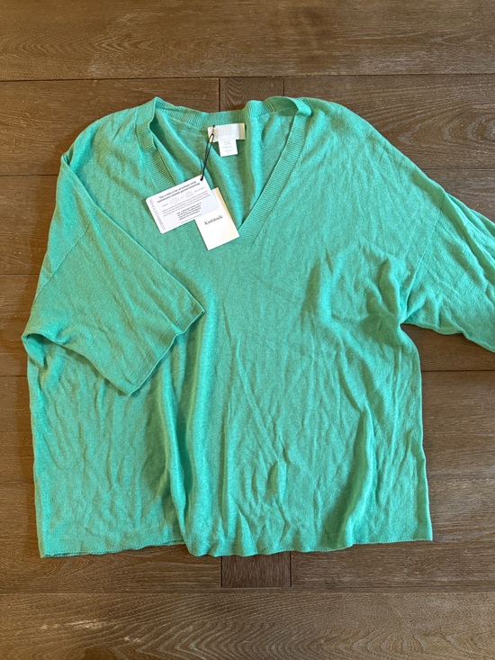 Kinititude Sweaters - Knititude WHOLEGARMENT 100% Cotton V-Neck Sweater Mint Green L NWT